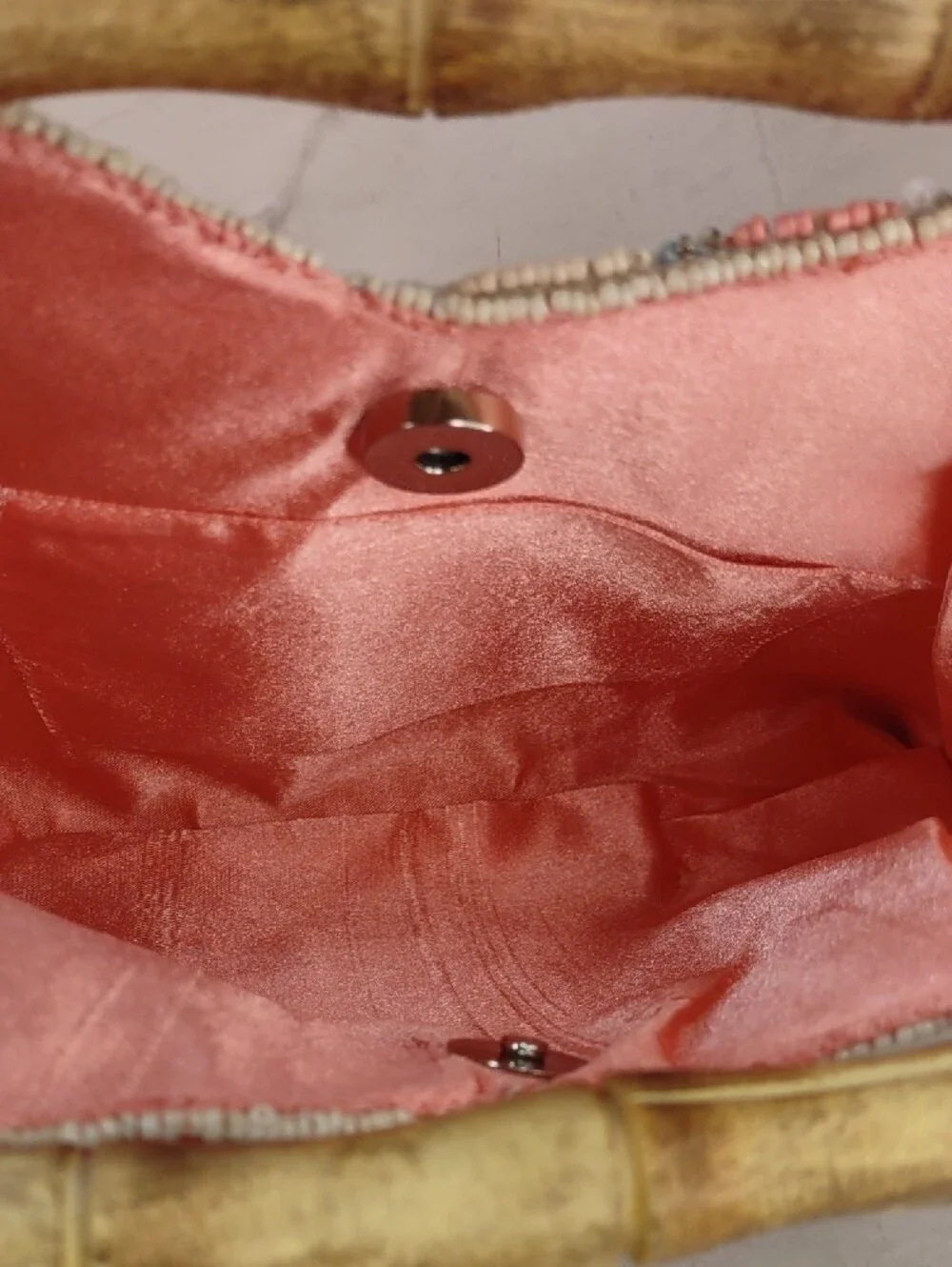 Beaded Floral Top Handle Bag